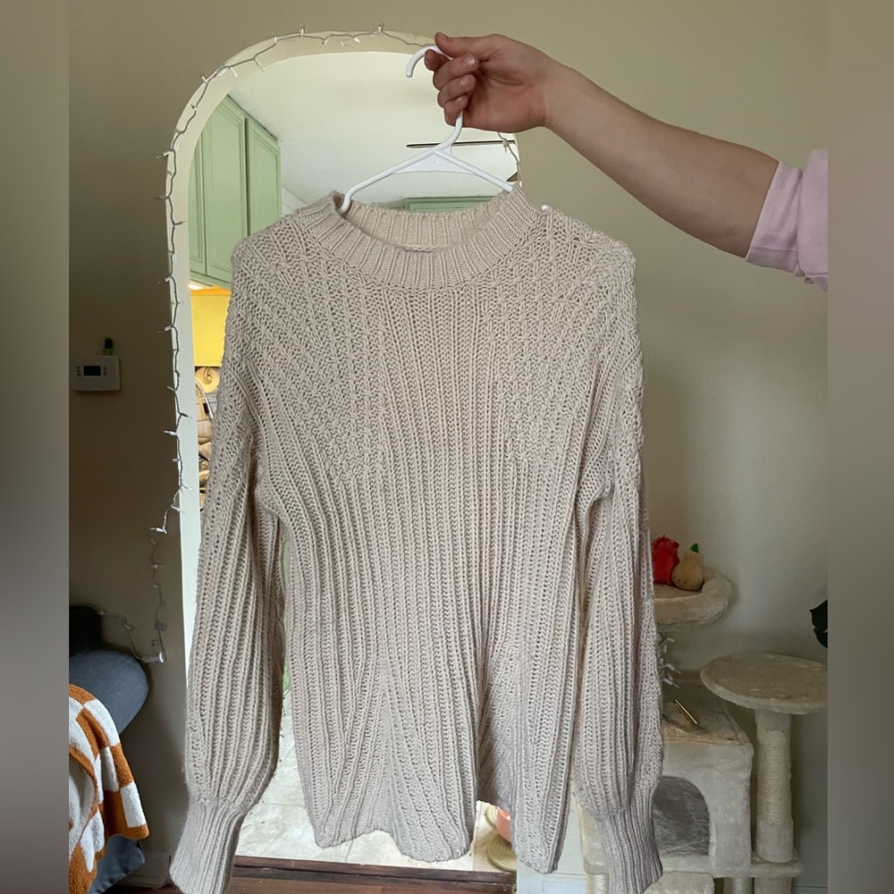 Cream mock neck sweater